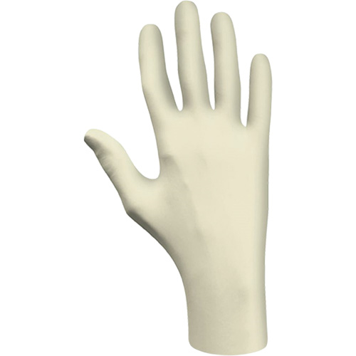 Gants jetables, Grand, Latex, 3 mils, Sans poudre, Naturel, Classe 2 Sécurité Médic