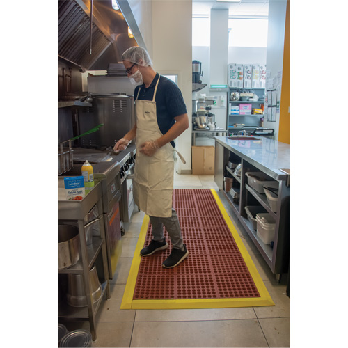 Anti-Fatigue Link Matting, Honeycomb, 3' x 3' x 1/2", Brown, Nitrile/Rubber Sécurité Médic