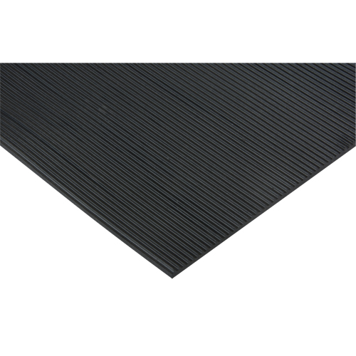 Fine Ribbed Matting, Wiper, 2' x 75' x 1/8", Black Sécurité Médic