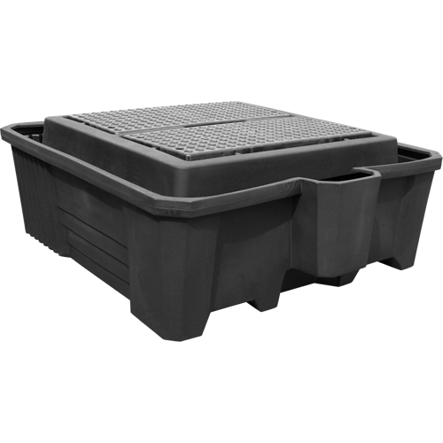 IBC Containment Pallet with Drain, 385 gal. Spill Capacity, 73" x 80.5" x 29.5" Sécurité Médic