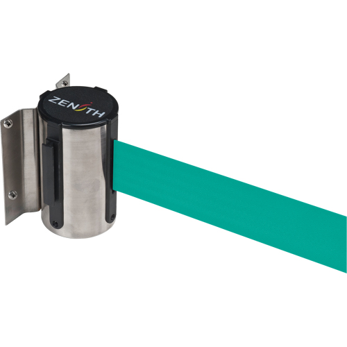 Wall Mount Barrier, Steel, Screw Mount, 7', Green Tape Sécurité Médic