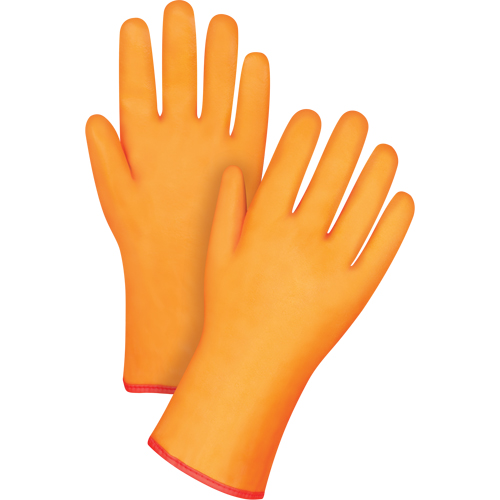 Gants doubl&eacute;s pour l'hiver r&eacute;sistants aux produits chimiques, Taille Grand/9, 12" lo, PVC, Doublure en Molleton de mousse, Gant de calibre hiver Sécurité Médic
