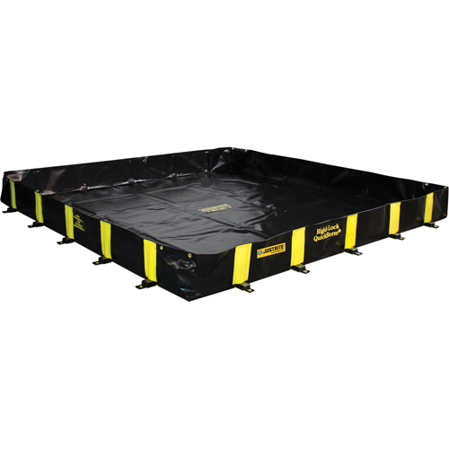 Bermes Rigid-Lock QuickBerm, Capacit&eacute; 1075 gal. US, 12' la x 12' lo x 12" h, Paroi &agrave; piquets Sécurité Médic