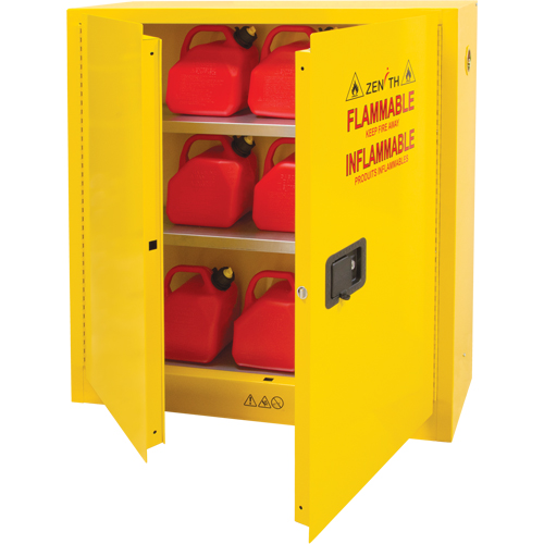 Armoire pour produits inflammables, 24 gal., 2 Porte(s), 43" La x 44" h x 12" p Sécurité Médic