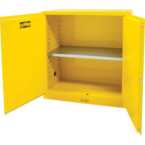 Armoire pour produits inflammables, 30 gal., 2 Porte(s), 43" La x 44" h x 18" p Sécurité Médic