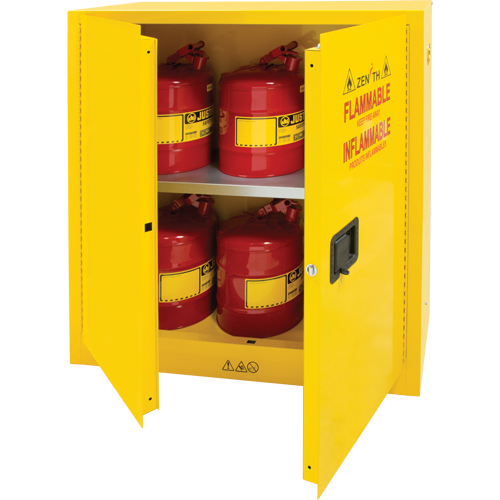 Armoire pour produits inflammables, 30 gal., 2 Porte(s), 43" La x 44" h x 18" p Sécurité Médic