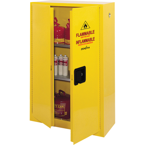 Armoire pour produits inflammables, 45 gal., 2 Porte(s), 43" La x 65" h x 18" p Sécurité Médic