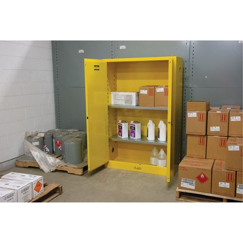 Armoire pour produits inflammables, 45 gal., 2 Porte(s), 43" La x 65" h x 18" p Sécurité Médic