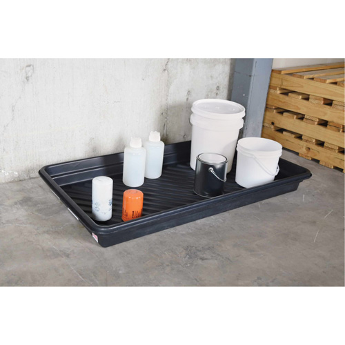 Plateaux Ultra-Utility Trays, 12" lo x 48" la x 4,75" h, Cap. de d&eacute;versement 12 gal. Sécurité Médic