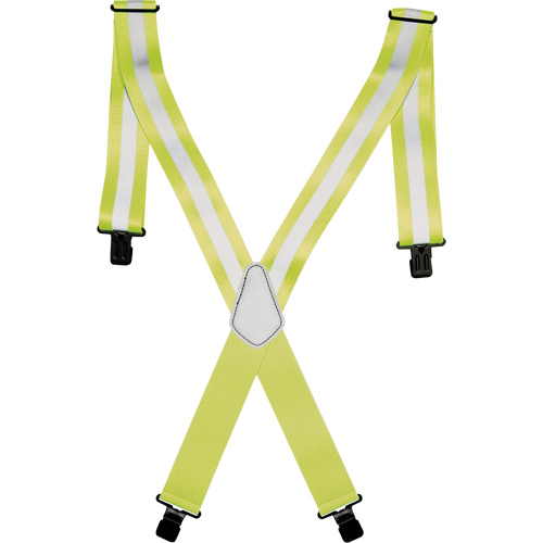 Hi-Viz 2" Work Suspenders, High Visibility Lime-Yellow, Silver Reflective Colour, One Size Sécurité Médic