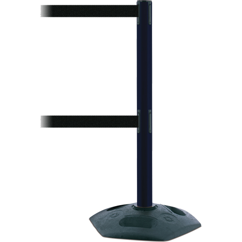 Dual Line Heavy Duty Post, Plastic, 38" H, Black Tape, 7.5' Tape Length Sécurité Médic