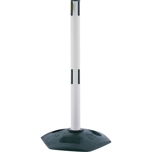 Poteau receveur robuste &agrave; ligne double, Hauteur de 38", Blanc Sécurité Médic