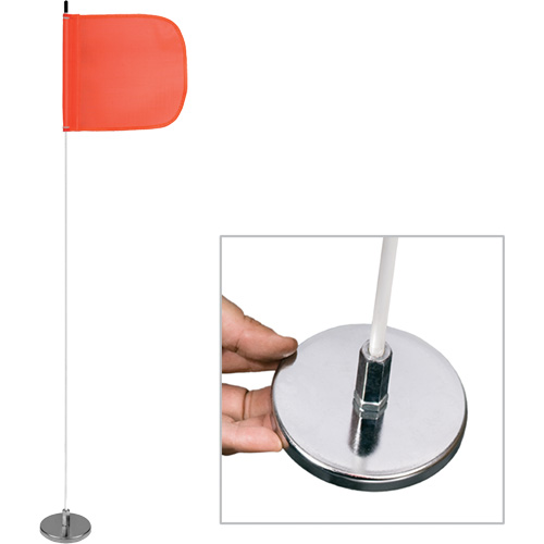 Tiges de s&eacute;curit&eacute; pour travaux l&eacute;gers Safety Whip, Fixation Aimant, Hauteur 5', Orange Sécurité Médic