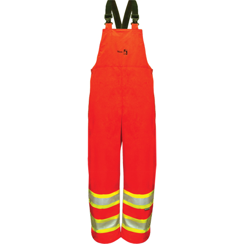 Hi-Vis FR/PU Safety Rain Bib Pants, 4X-Large, Orange Sécurité Médic