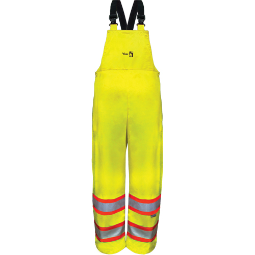Hi-Vis FR/PU Safety Rain Bib Pants, Small, High Visibility Lime-Yellow Sécurité Médic