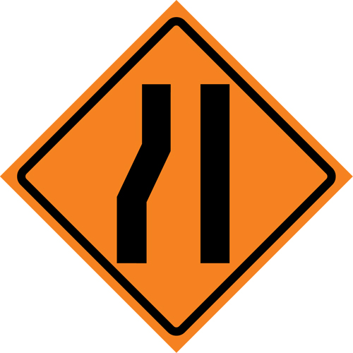 Merge Right Roll-Up Traffic Sign, 36" x 36", Vinyl, Pictogram Sécurité Médic