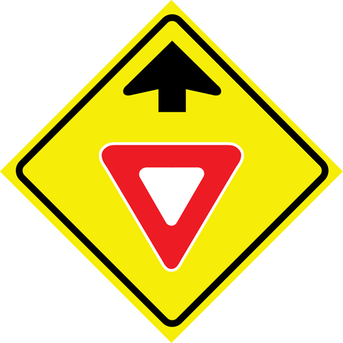 "Yield Ahead" Roll-Up Traffic Sign, 36" x 36", Vinyl, Pictogram Sécurité Médic