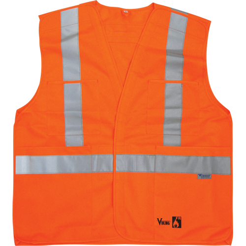 Vestes de s&eacute;curit&eacute; ignifug&eacute;es, Orange haute visibilit&eacute;, Moyen/Petit, Polyester Sécurité Médic