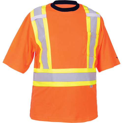 Safety T-Shirt, Polyester, Medium, High Visibility Orange Sécurité Médic