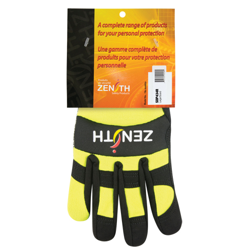 ZM500 High-Visibility Cut-Resistant Mechanic's Gloves, HPPE Palm, Size 2X-Large Sécurité Médic