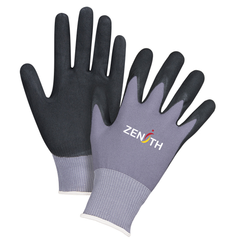 Gants ZX-1 de premi&egrave;re qualit&eacute; compatibles avec les &eacute;crans tactiles, 8/Moyen, R&ecirc;vetement Nitrile/Mousse de nitrile, Calibre 15, Enveloppe en Nylon Sécurité Médic