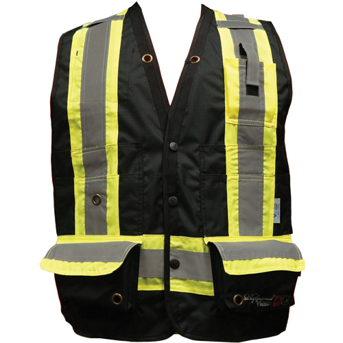 Fire Retardant Surveyor Safety Vest, Black, Small, Polyester Sécurité Médic