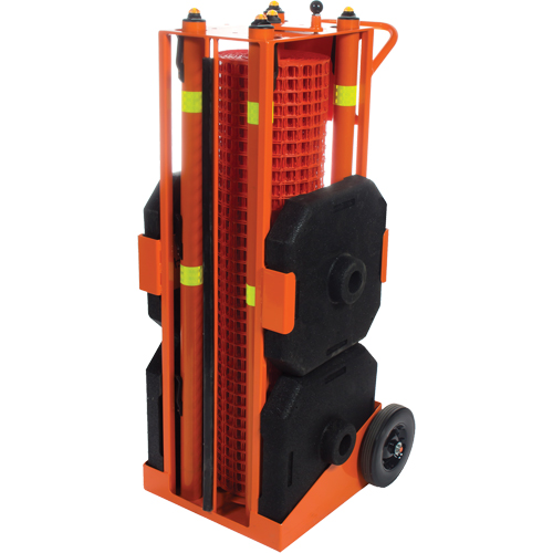 Portable Safety Zone, 100' L, Steel, Orange Sécurité Médic