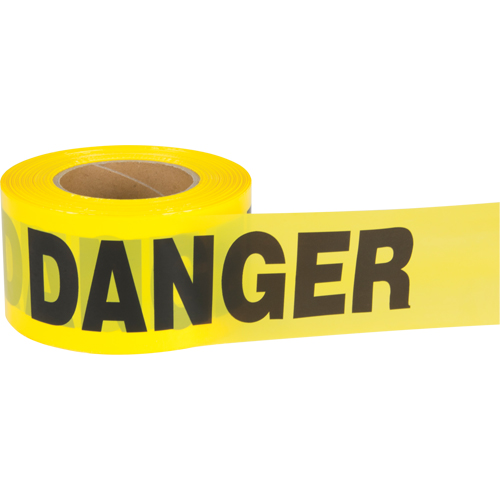 "Danger" Barricade Tape, Bilingual, 3" W x 1000' L, 1.5 mils, Black on Yellow Sécurité Médic
