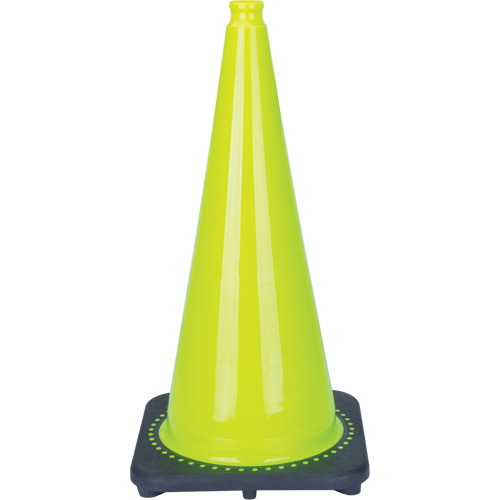 C&ocirc;ne de signalisation de premi&egrave;re qualit&eacute;, 28", Vert lime Sécurité Médic