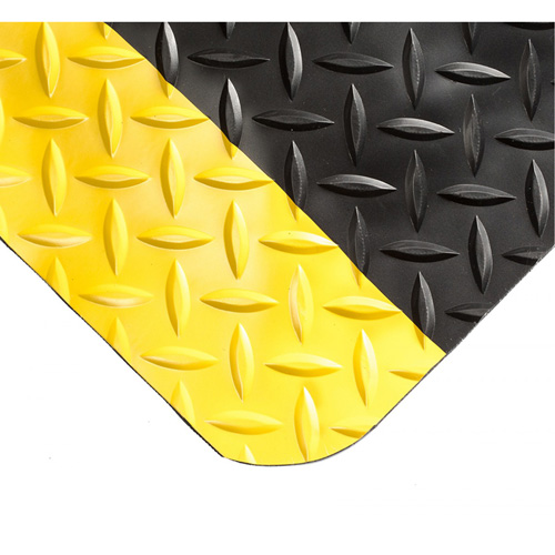 Smart Mats No.497, Diamond, 4' x 10' x 1", Black/Yellow, PVC/Urethane Sécurité Médic