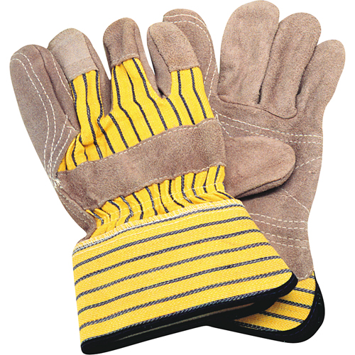 Double-Palm Fitters Gloves, Large, Split Cowhide Palm, Cotton Inner Lining Sécurité Médic