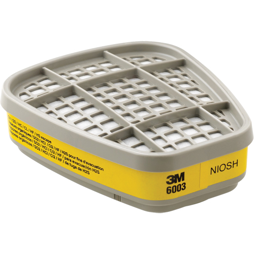 6000 Series Respirator Cartridges, Gas/Vapour Cartridge, Organic Vapour/Acid Gas Sécurité Médic
