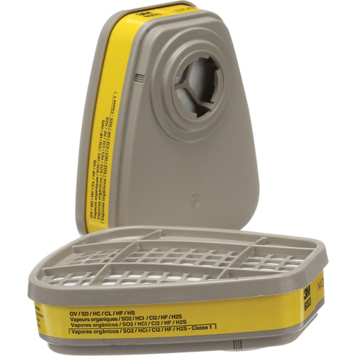 6000 Series Respirator Cartridges, Gas/Vapour Cartridge, Organic Vapour/Acid Gas Sécurité Médic