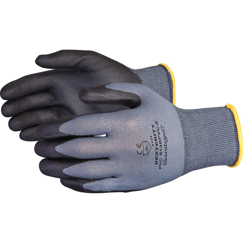 Dexterity&reg; Coated Gloves, 9/Large, PVC Coating, 13 Gauge, Nylon Shell Sécurité Médic