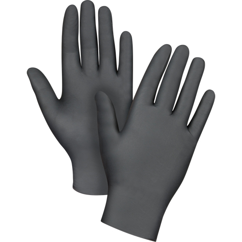 Medical Grade Disposable Gloves, Small, Nitrile, 6-mil, Powder-Free, Black, Class 2 Sécurité Médic