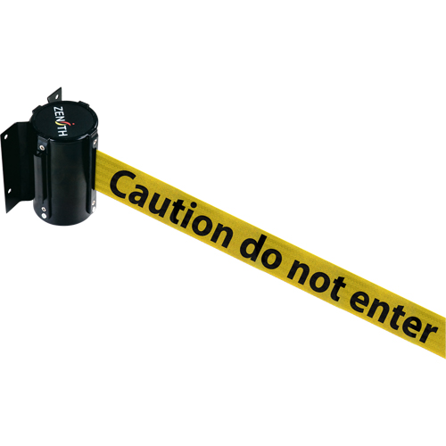 Wall Mount Barrier, Steel, Screw Mount, 7', Black/Yellow Tape Sécurité Médic