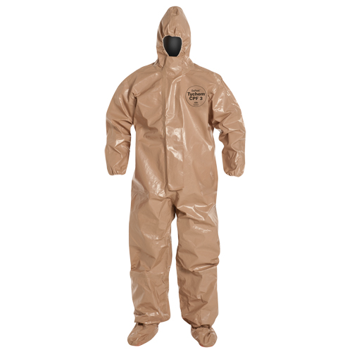 Tychem&reg; 5000 Protective Hooded Coveralls, Small, Brown Sécurité Médic