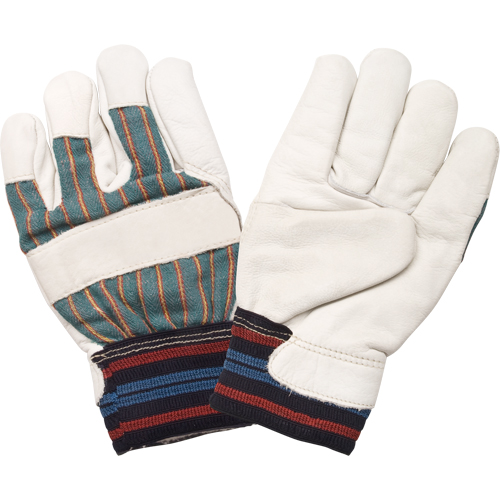 Gant pour le travail doubl&eacute;s pour l'hiver r&eacute;sistant &agrave; l'abrasion, Grand, Paume en Cuir fleur de vache, Doublure en Molleton de coton Sécurité Médic