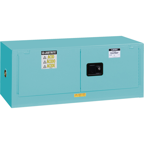 Armoire de s&eacute;curit&eacute; en acier inoxydable pour produits corrosifs/acides EX Piggyback Sure-Grip , 12 gal., 2 Porte(s), 43" La x 18" h x 18" p Sécurité Médic