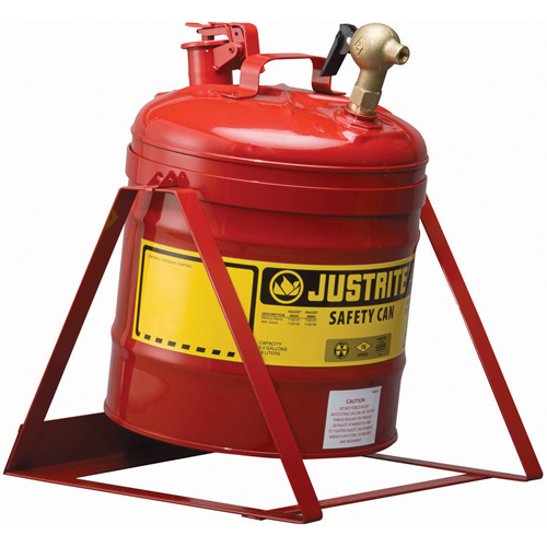 Bidon avec robinet s&eacute;curitaires pour laboratoires, Type I, Acier, 5 gal. US, Rouge, Homologu&eacute; FM Sécurité Médic