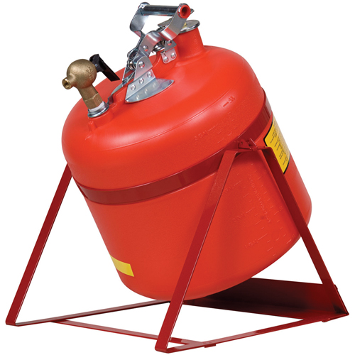 Bidon avec robinet s&eacute;curitaires pour laboratoires, Type I, Acier, 5 gal. US, Rouge, Homologu&eacute; FM Sécurité Médic