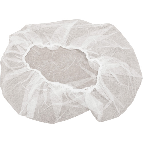 Non-Woven Bouffant Caps, Polypropylene, 24", White Sécurité Médic