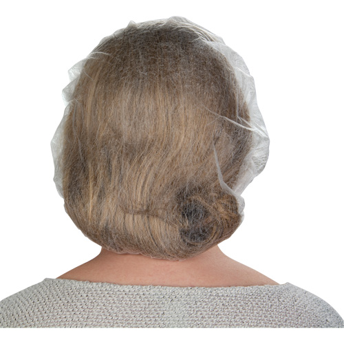 Bonnets bouffants non tiss&eacute;s, Polypropyl&egrave;ne, 21"/Grand, Blanc Sécurité Médic