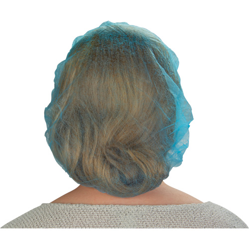 Bonnets bouffants non tiss&eacute;s, Polypropyl&egrave;ne, 21"/Grand, Bleu Sécurité Médic