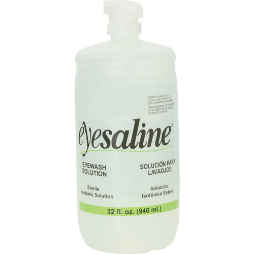 Bouteilles de solution saline pour douche oculaire, Bouteille Plein, 32 oz Sécurité Médic