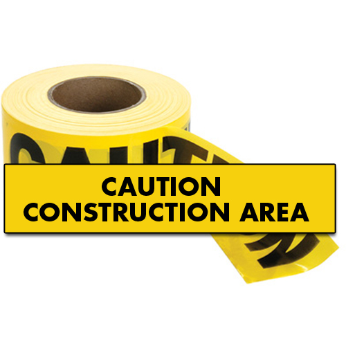 Rubans standards pour barricades, Anglais, 3" la x 1000' lo, 2 mils, Noir sur jaune Sécurité Médic