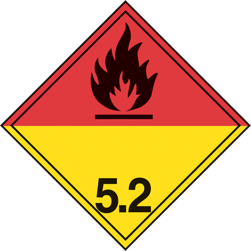 TDG Shipping Labels, Class 5.2, Organic Peroxides, Paper Sécurité Médic
