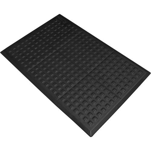 Tapis antifatigue Connect No 502 Rejuvenator pour poste de travail simple, Polyur&eacute;thane, 3' la c, 5' lo, 5/8" &eacute;paisseur, Noir Sécurité Médic