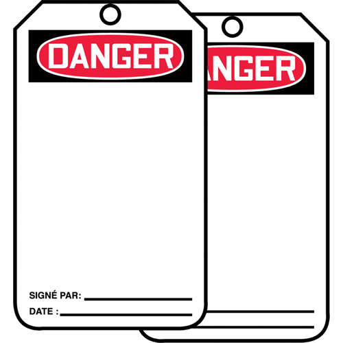 Safety Tags, Cardstock, 3-1/8" W x 5-7/8" H, French Sécurité Médic