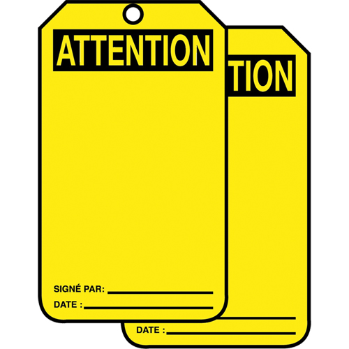 Safety Tags, Cardstock, 3-1/8" W x 5-7/8" H, French Sécurité Médic